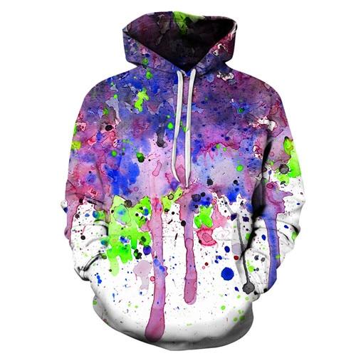 Cool Toned Watercolor Splatter Hoodie