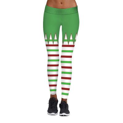 Christmas Leggings – Women 3D Xmas Theme Workout Stripe Legging