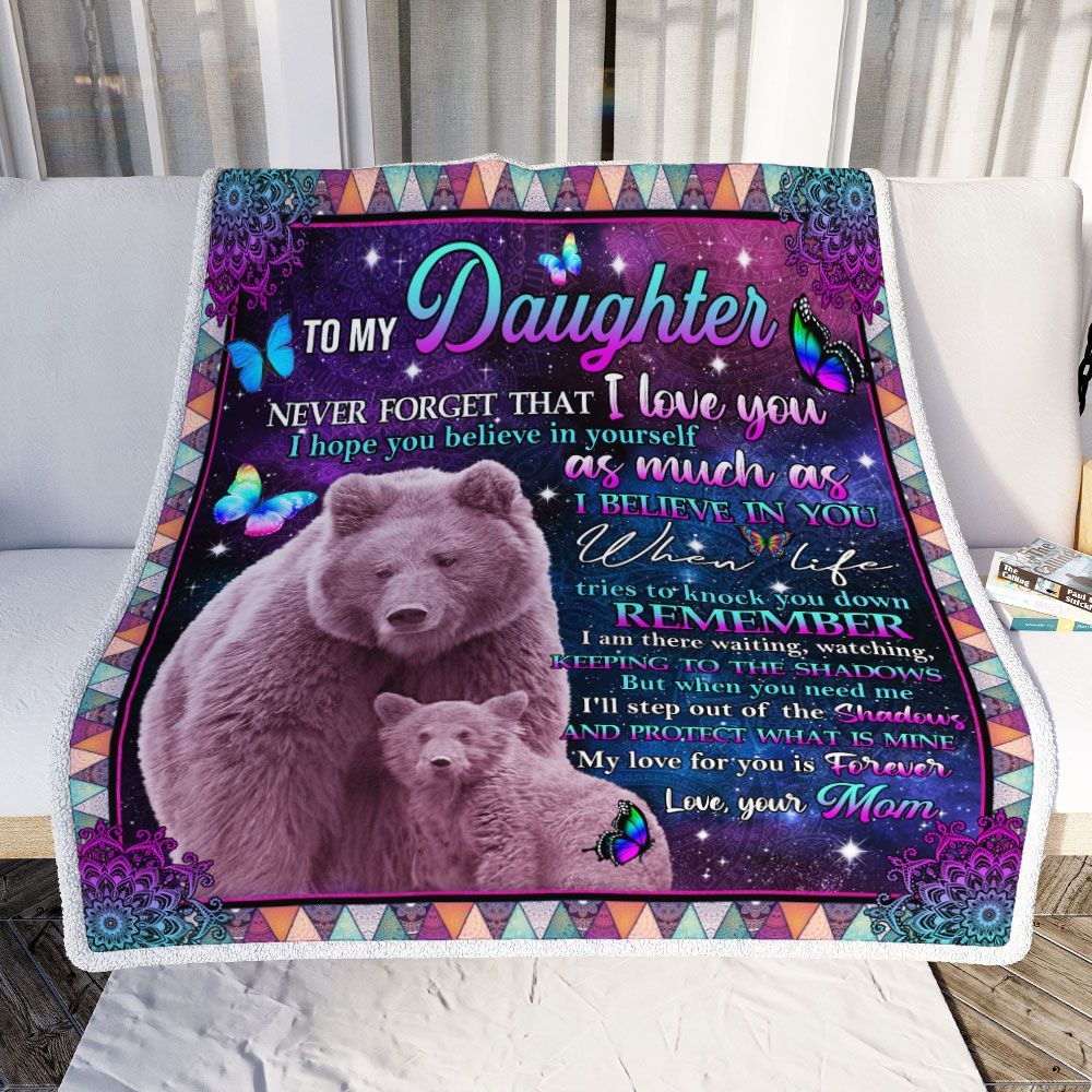 Bear To My Daughter Sofa Throw Blanket