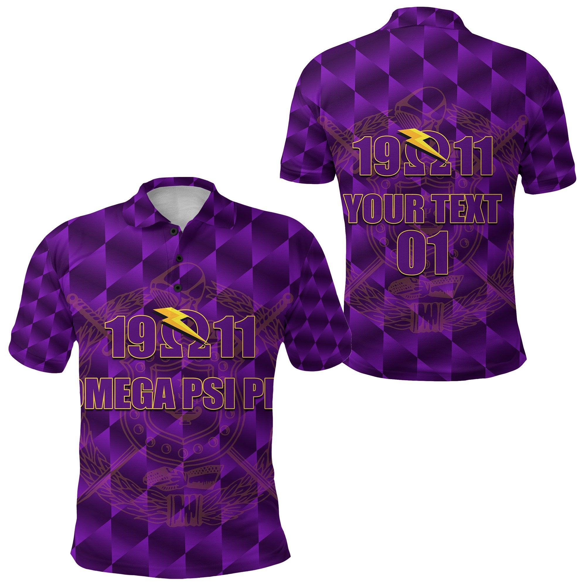 (Custom Personalised) Omega Psi Phi Fraternity Polo Shirt 1911 Still Omega, Custom Text And Number Lt8
