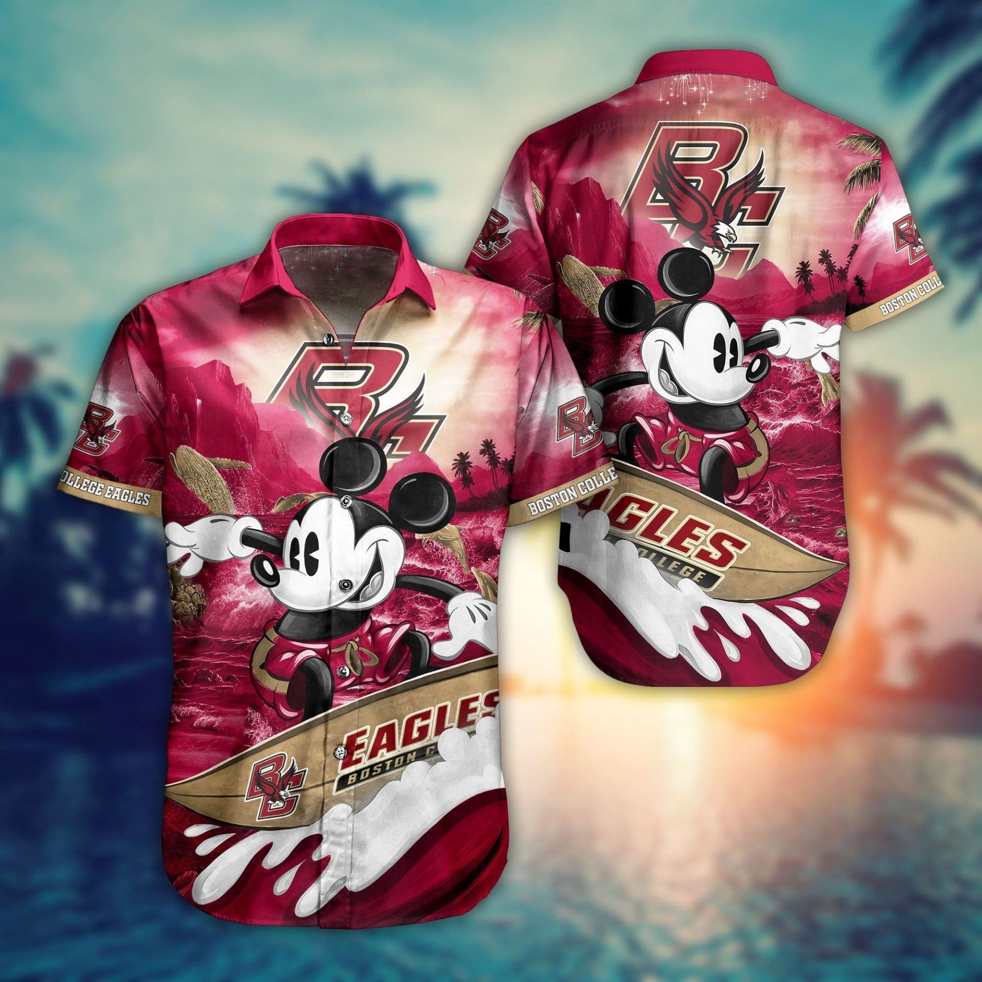 NCCA Boston College Eagles Mickey Mouse Hawaiian Shirt