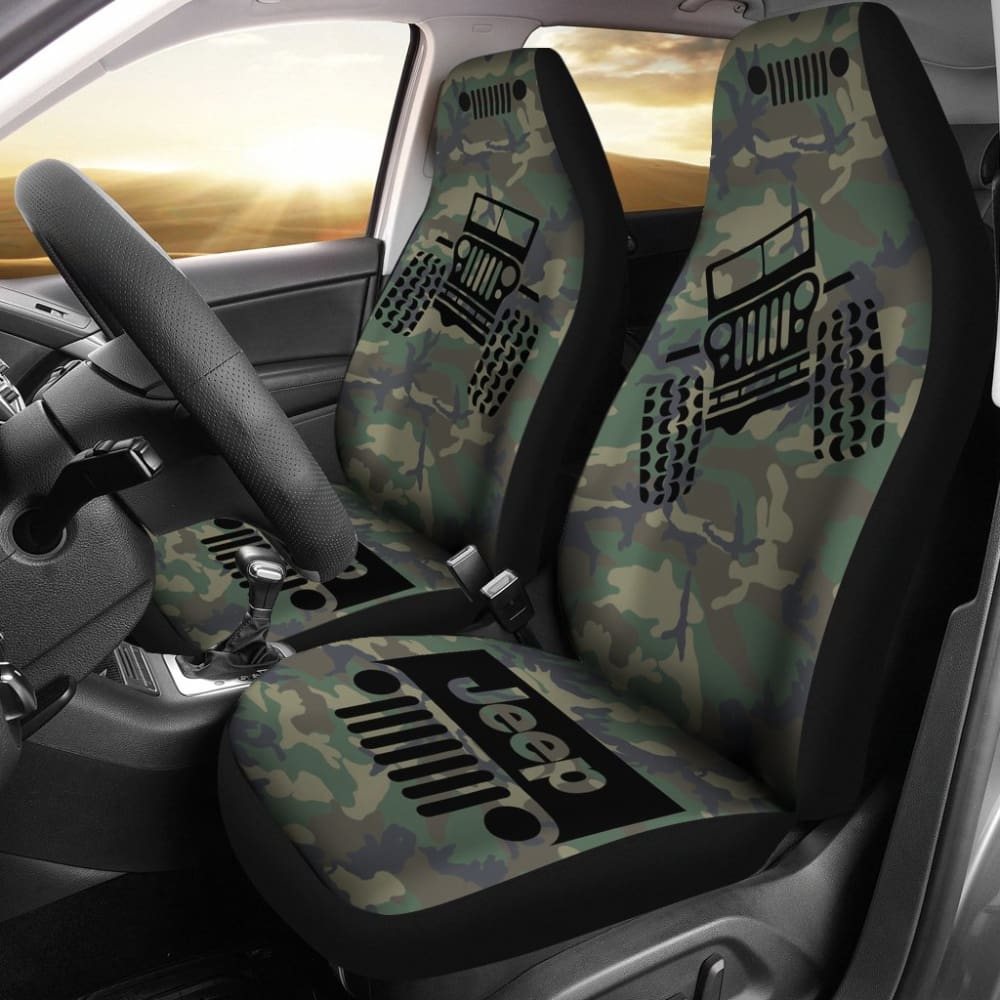 Jeep Offroad – Seat Cover Black Camouflage Woodland 101819