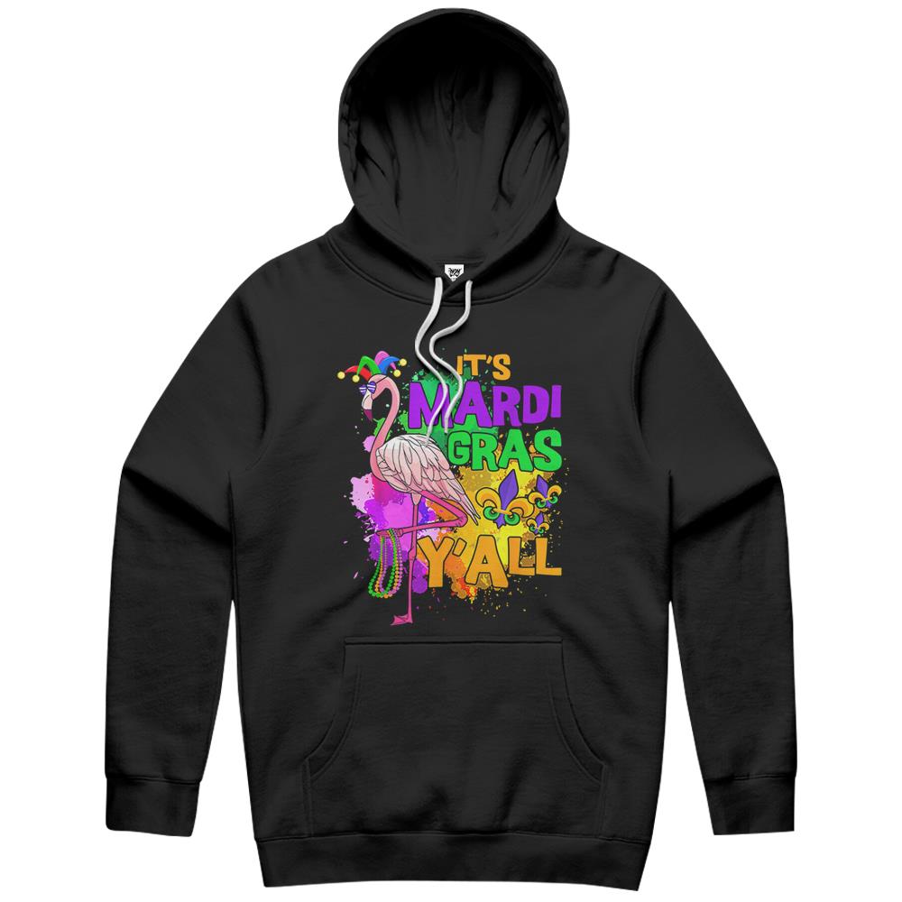 Funny Carnival Party Gifts Idea Flamingo Mardi Gras Hoodie