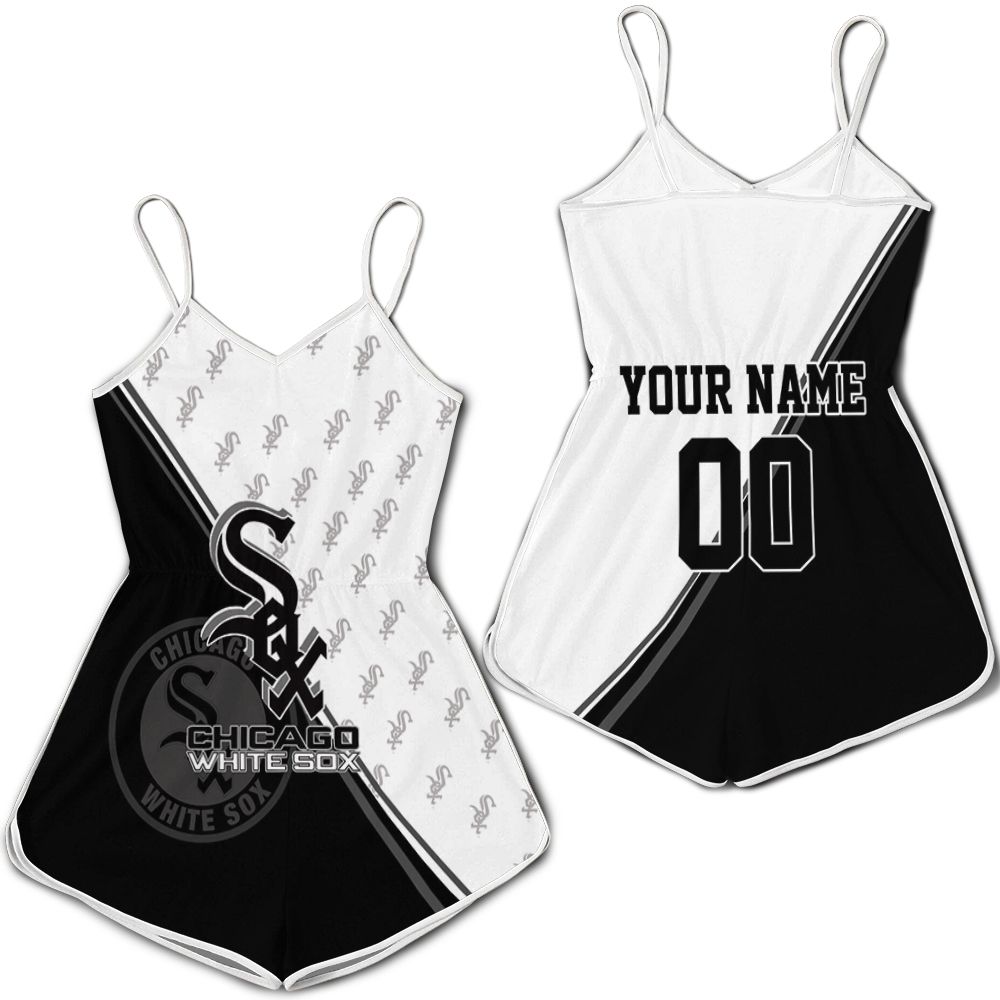 Chicago White Sox Black And White For Fan 3d Personalized Romper