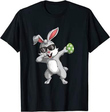 Dabbing Rabbit Easter Day Funny Boys Girls Kids Dab T-Shirt #V