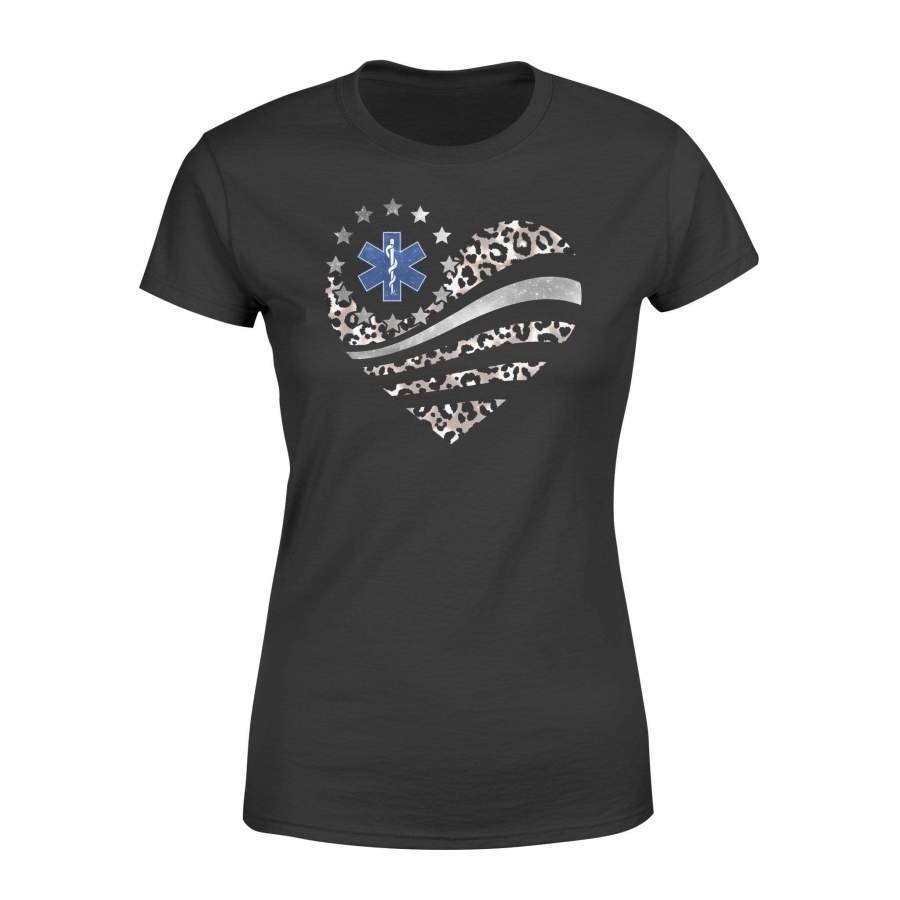 TWL-Leopard Patterned  Flag Heart Shirt – Standard Women’s T-shirt – DSAPP