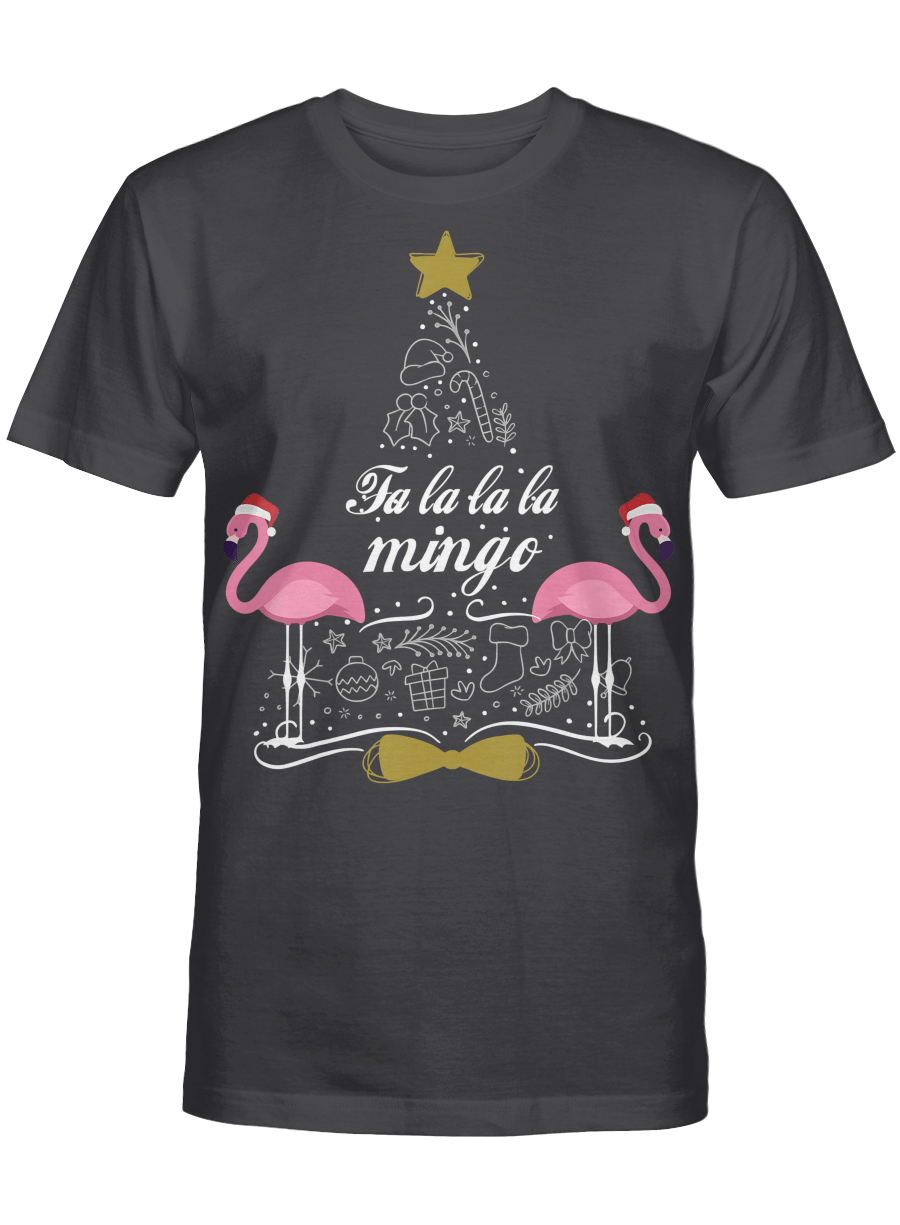 AmazeStyleZ Santa’s Reindeer, Ugly Christmas Sweater, Christmas Gift Ideas, FLAMINGO CHRISTMAS TREE TSHIRT FLAMINGO SANTA TSHIRT