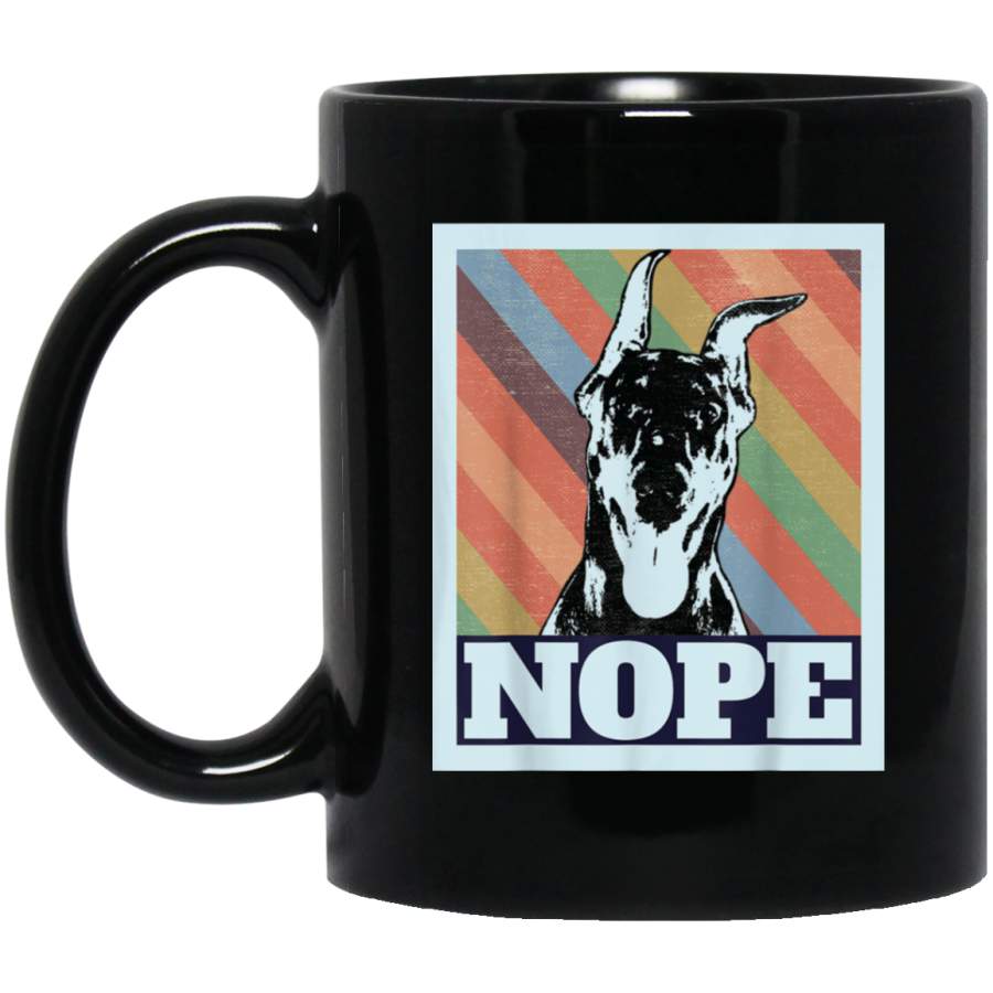 Doberman Pinscher Vintage Style Gift Idea 11 oz 15 oz Mug Black