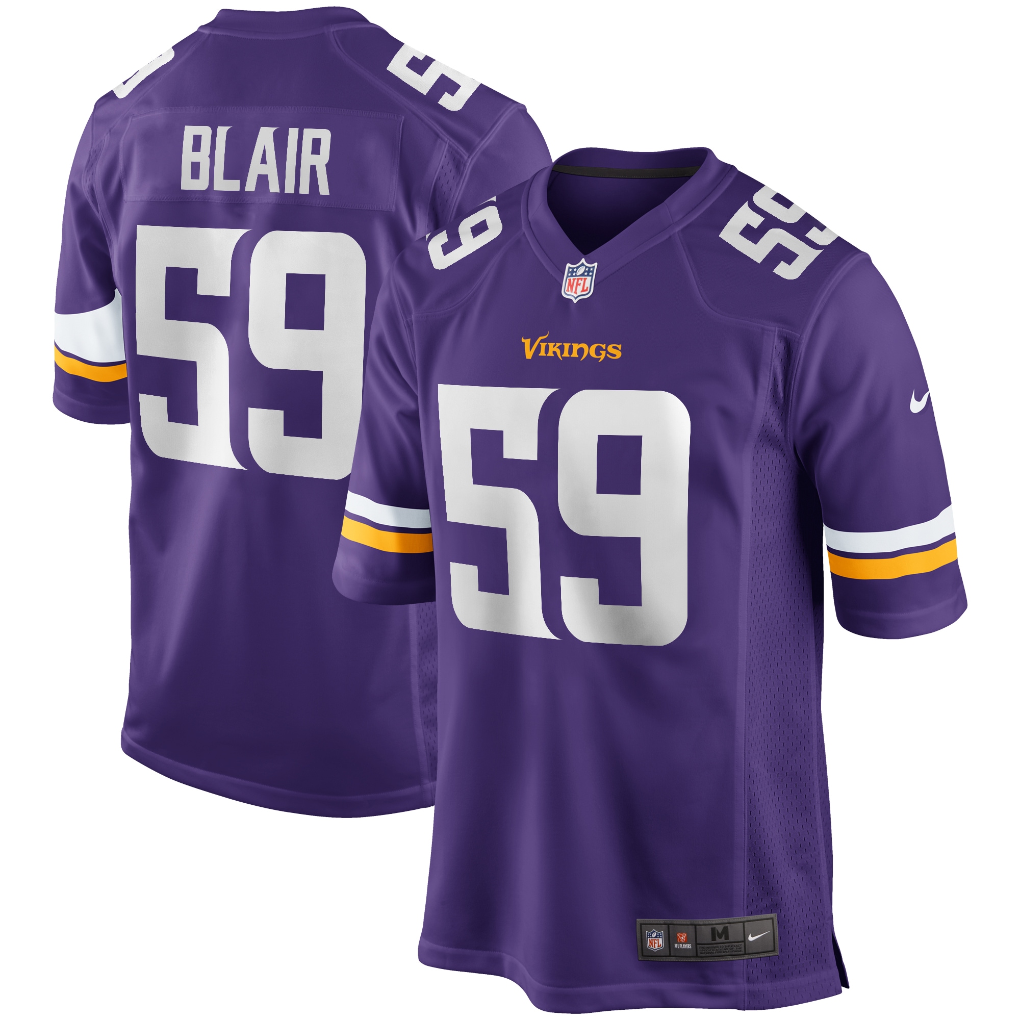 Matt Blair Minnesota Vikings Game Retired Player Jersey – Purple