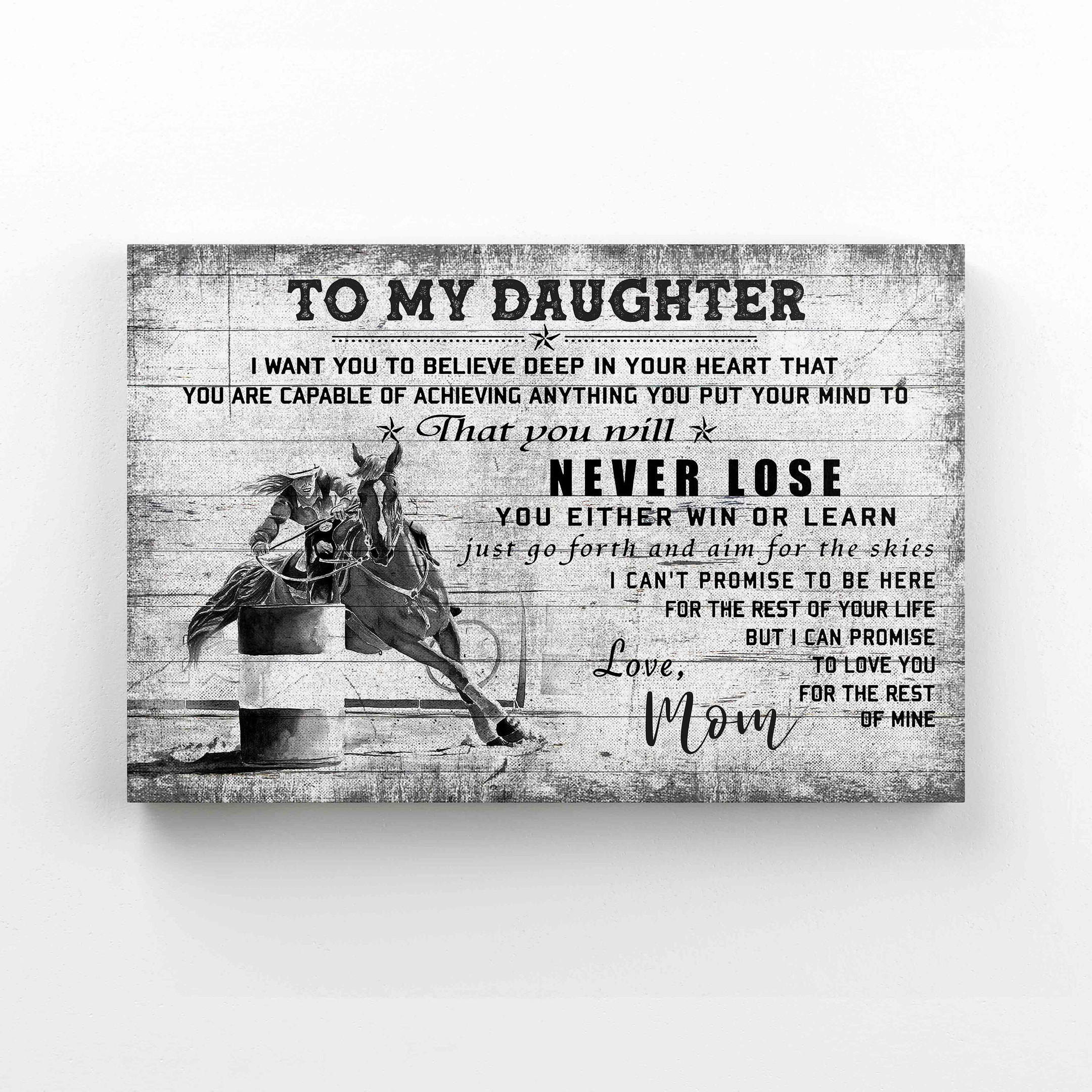 To My Daughter Canvas, Personalized Name Canvas, Horse Canvas, Family Canvas – Canvas Prints, Gift Canvas, Wall Art Canvas