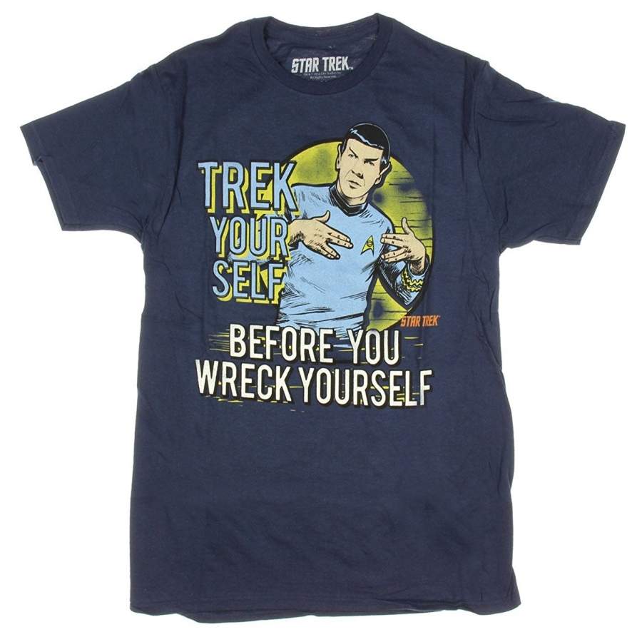 Men’s Star Trek Spock Trek Your Self Before You Wreck Yourself Graphic T-Shirt