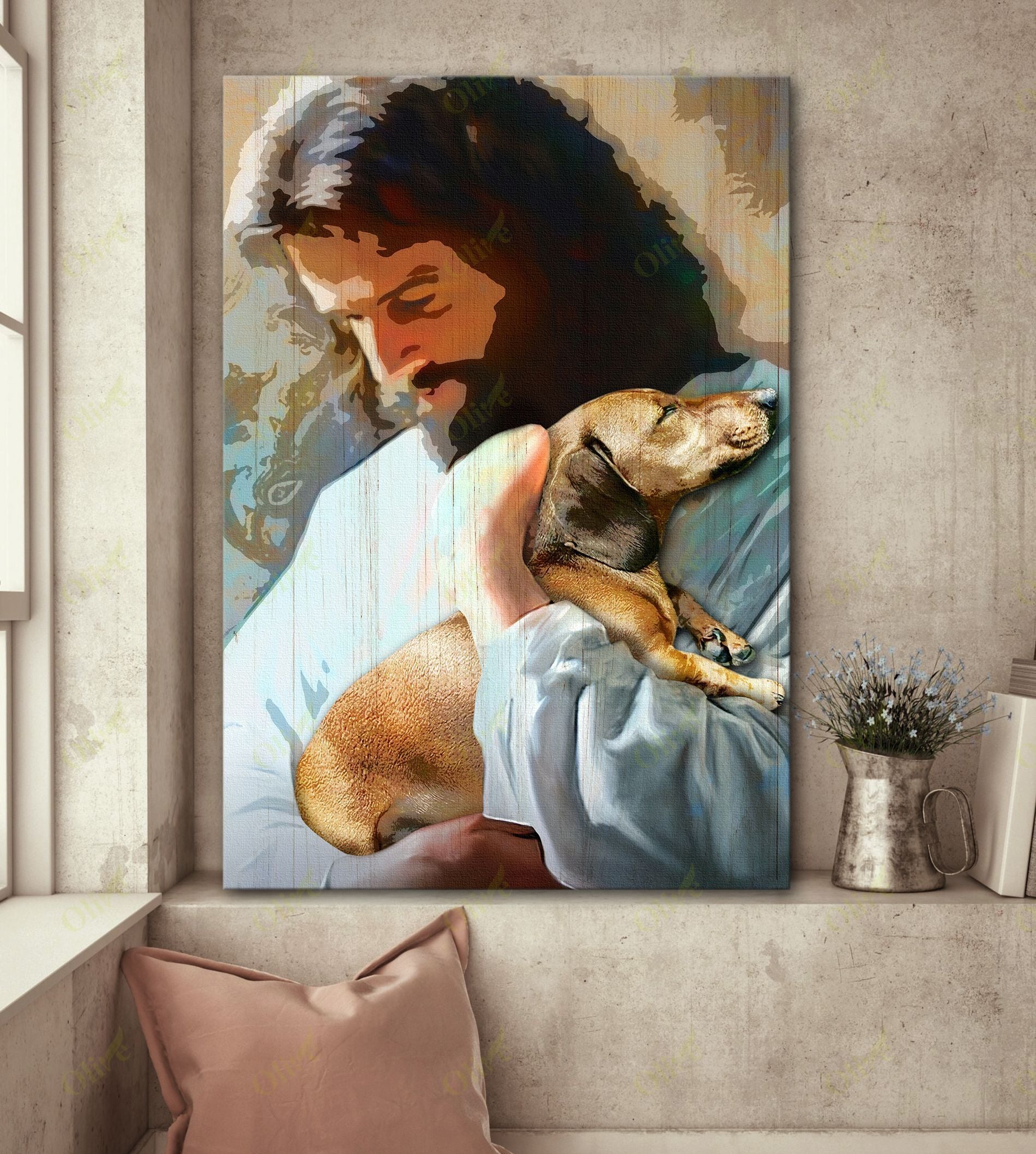 Dachshund – In God’s Arms Easter Canvas And Poster | Wall Decor Visual Art