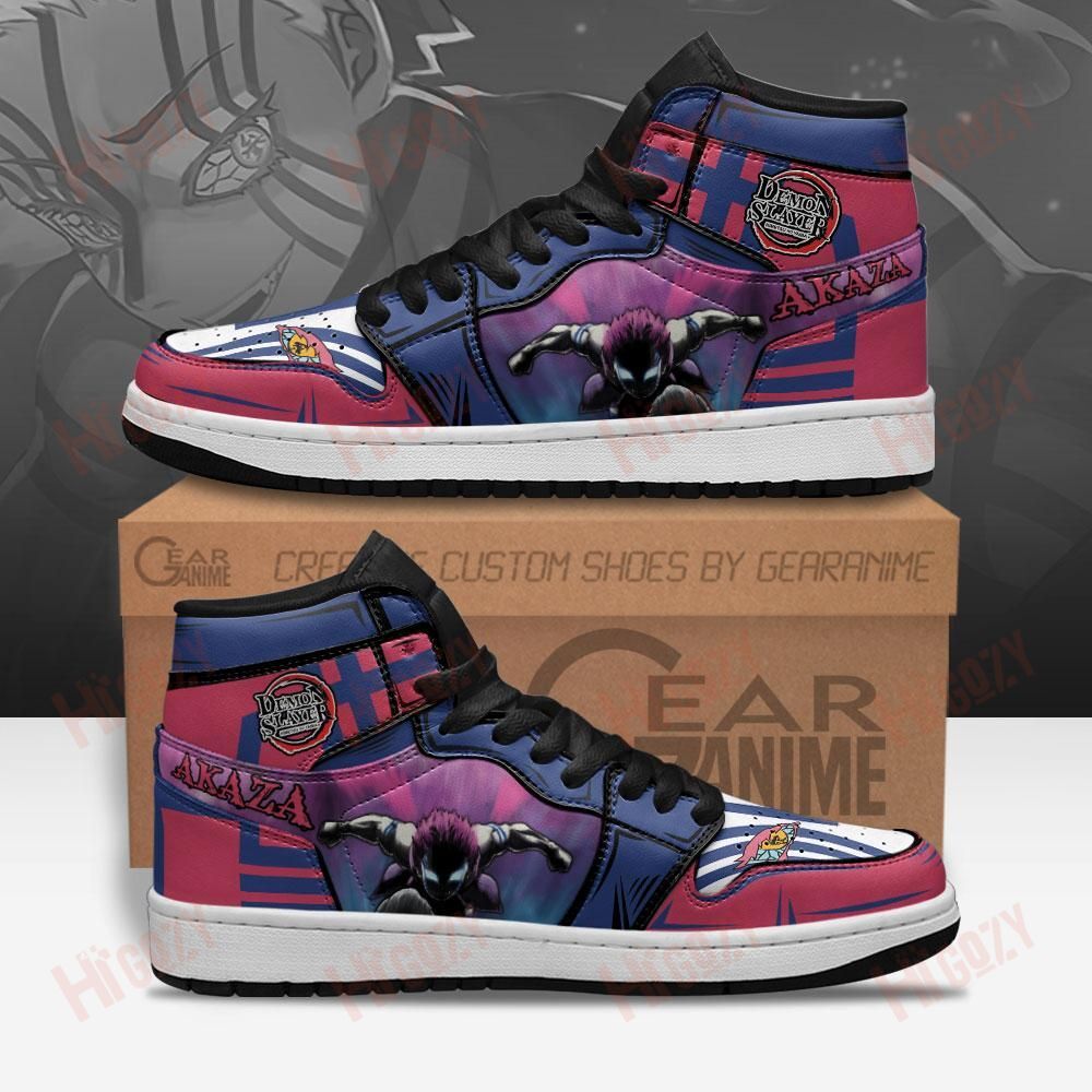 Akaza Sneakers Custom Anime Mugen Train Demon Slayer Shoes