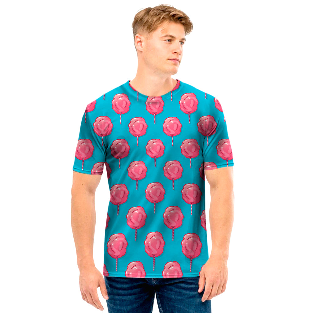 Pink And Blue Cotton Candy Pattern Print Men’S T-Shirt