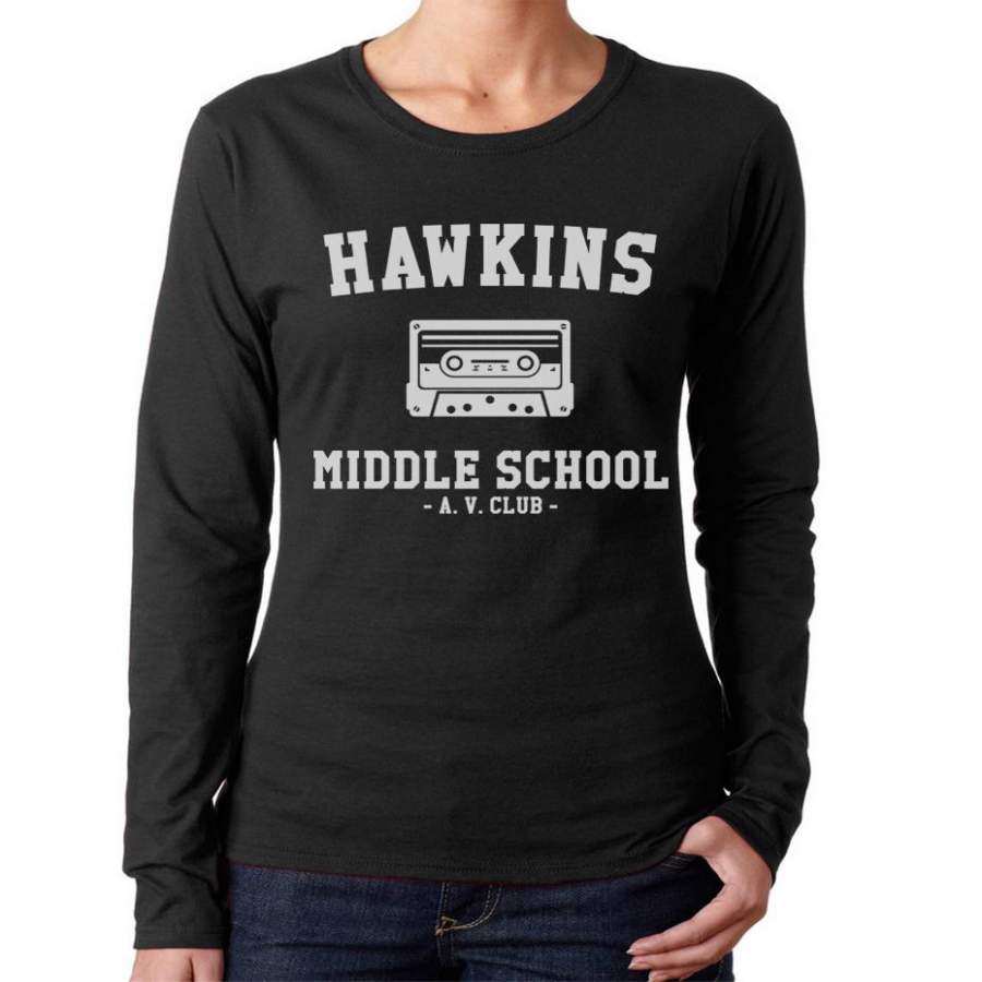 Hawkings Middle School AV Club Long sleeve T-shirt for Women