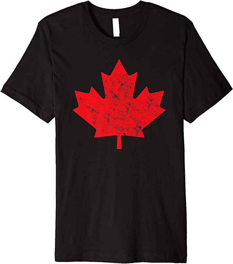 Canada Red Maple Leaf Vintage Canadian Flag Canada Day Premium T-Shirt