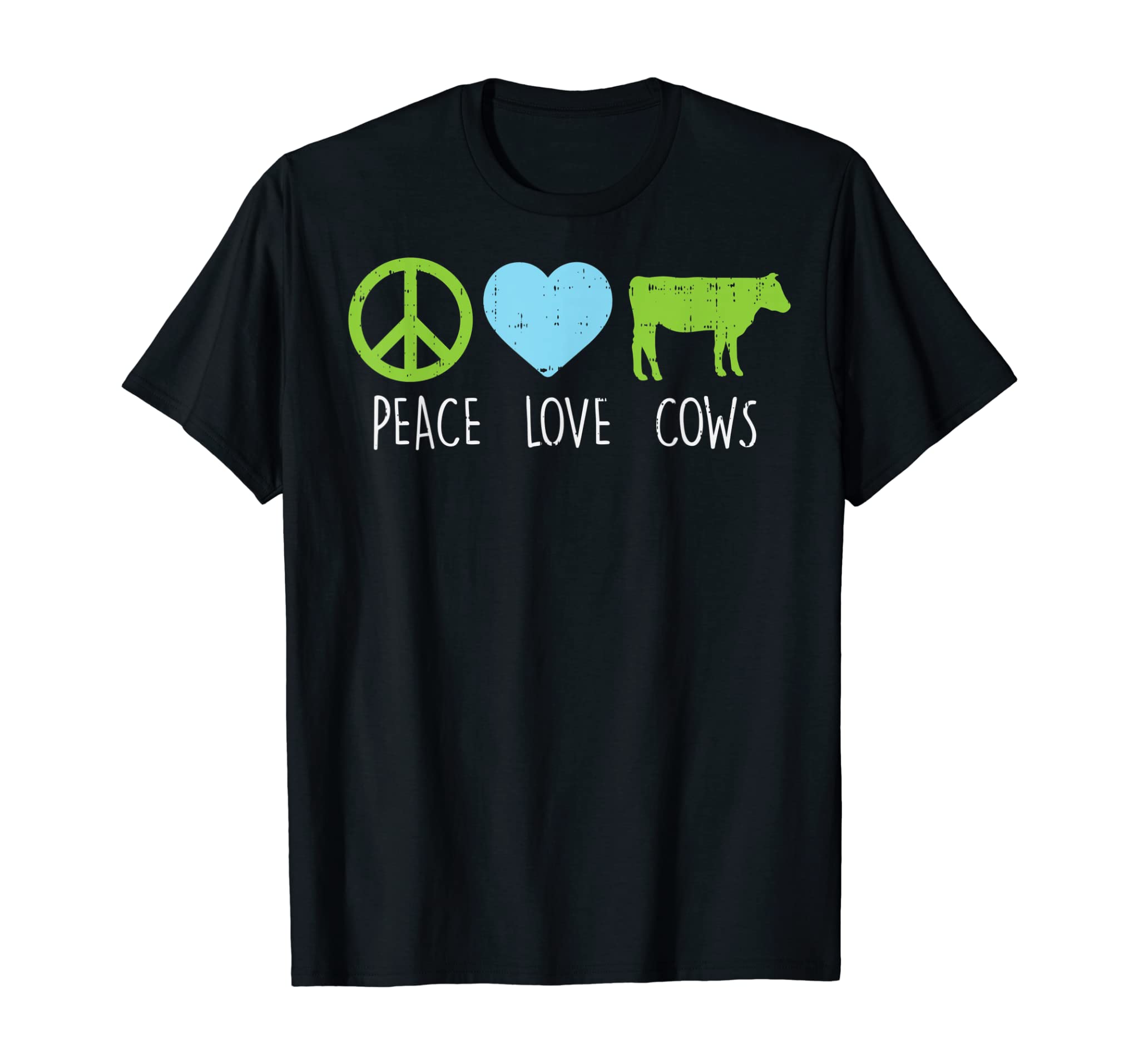 Peace Love Cows Hippie Farming Farm Animal Dairy Farmer Gift T-Shirt