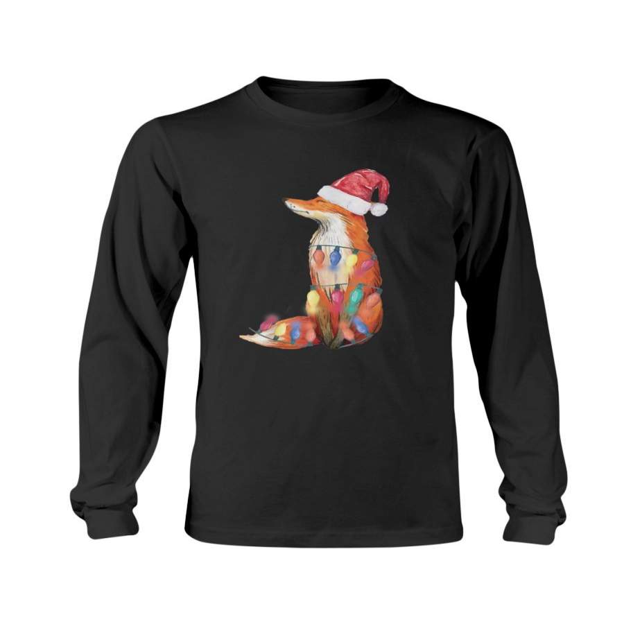 Santa Fox Christmas Lights Fox Lover Christmas Gift Sweatshirt & Hoodie