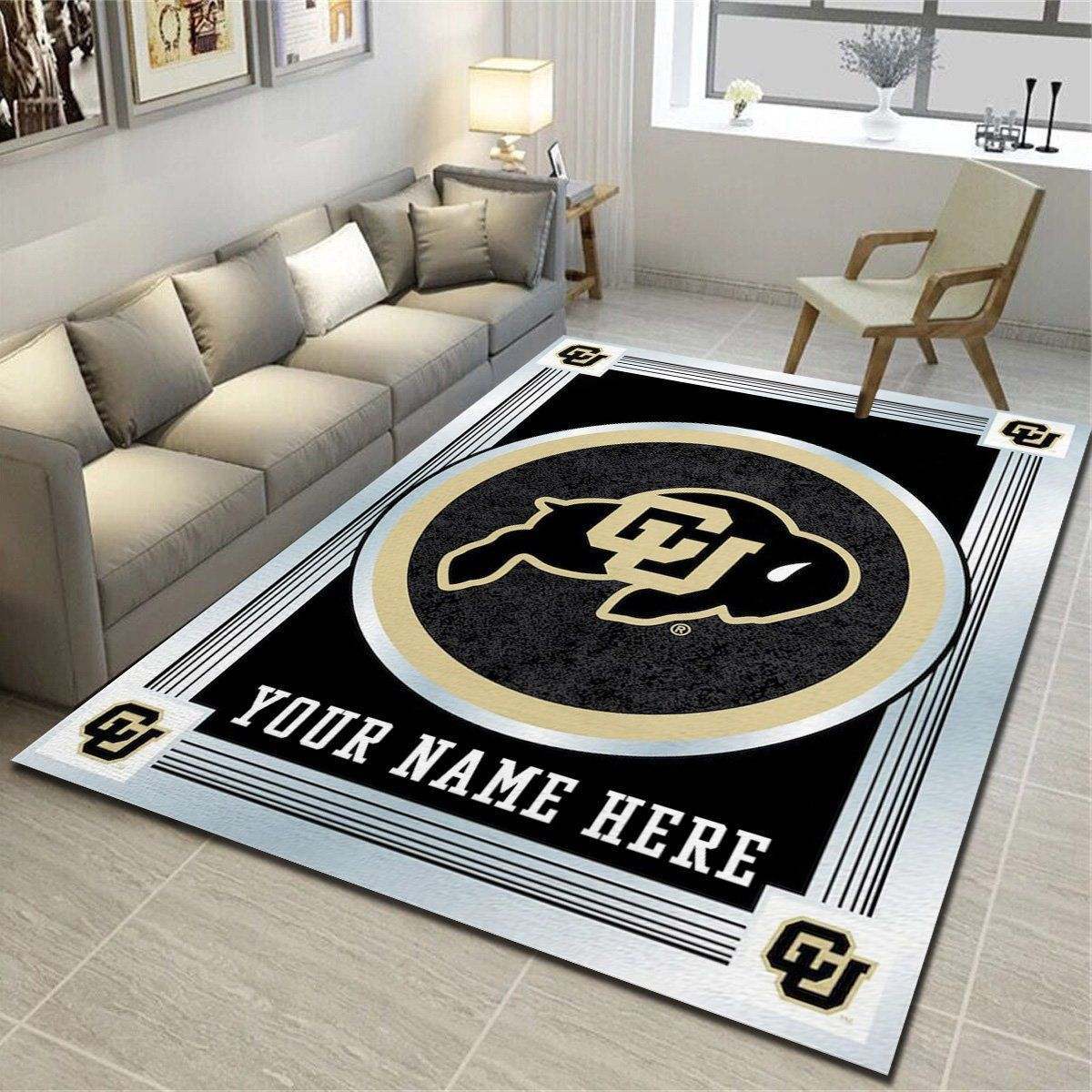 Colorado Buffaloes Personalized Area Rug, Living Room Bedroom Carpet, Customized Floor Mat Home Decor