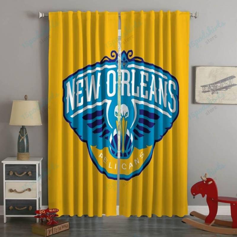 3D Printed New Orleans Pelicans Style Custom Living Room Curtains