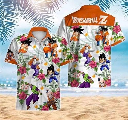 Dragon Ball Z Hawaii Graphic Print Short Sleeve Hawaii Casual Shirt Ha9797