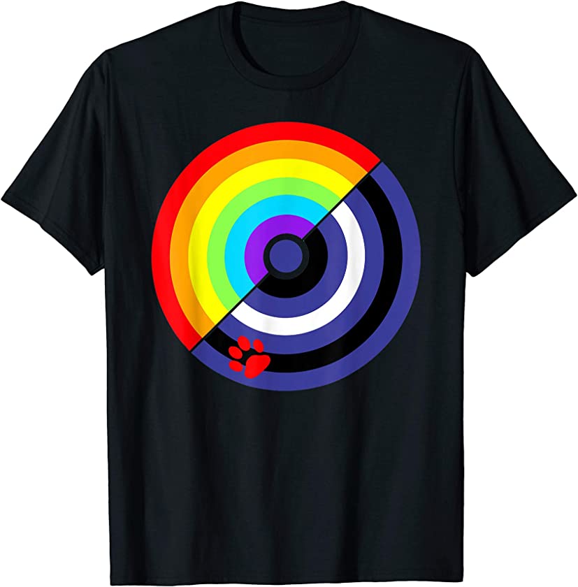 Rainbow and Puppy Pride Flag Design T-Shirt Popular LGBT T-Shirt