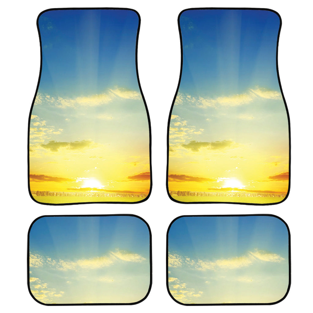 Sunrise Meadow Print Front And Back Car Floor Mats, Front Car Mat