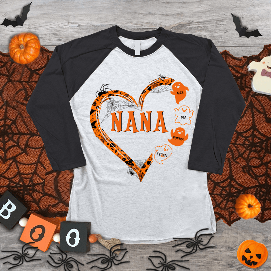 Grandma Boo Heart Halloween Personalized Shirts