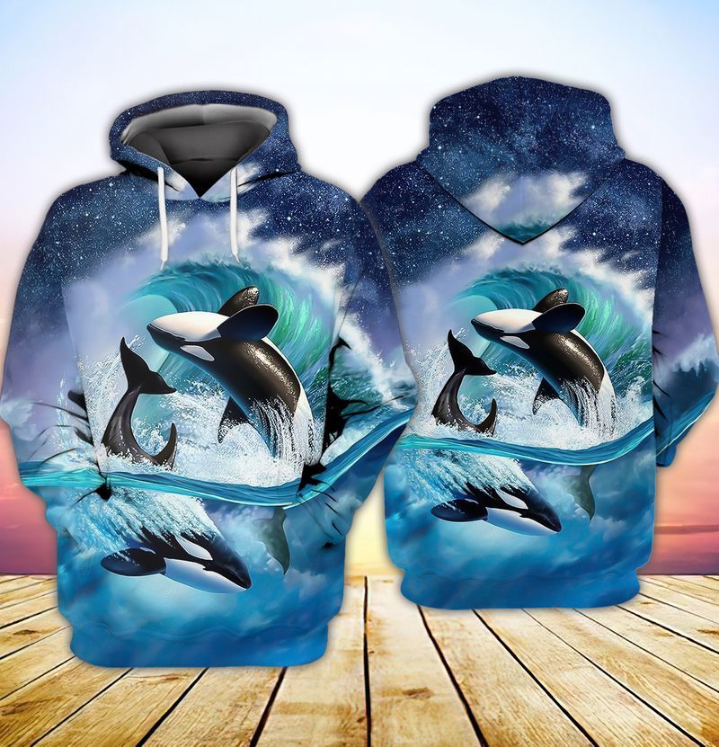 Whale Jump Out Out Water 3D Full Print Hoodie