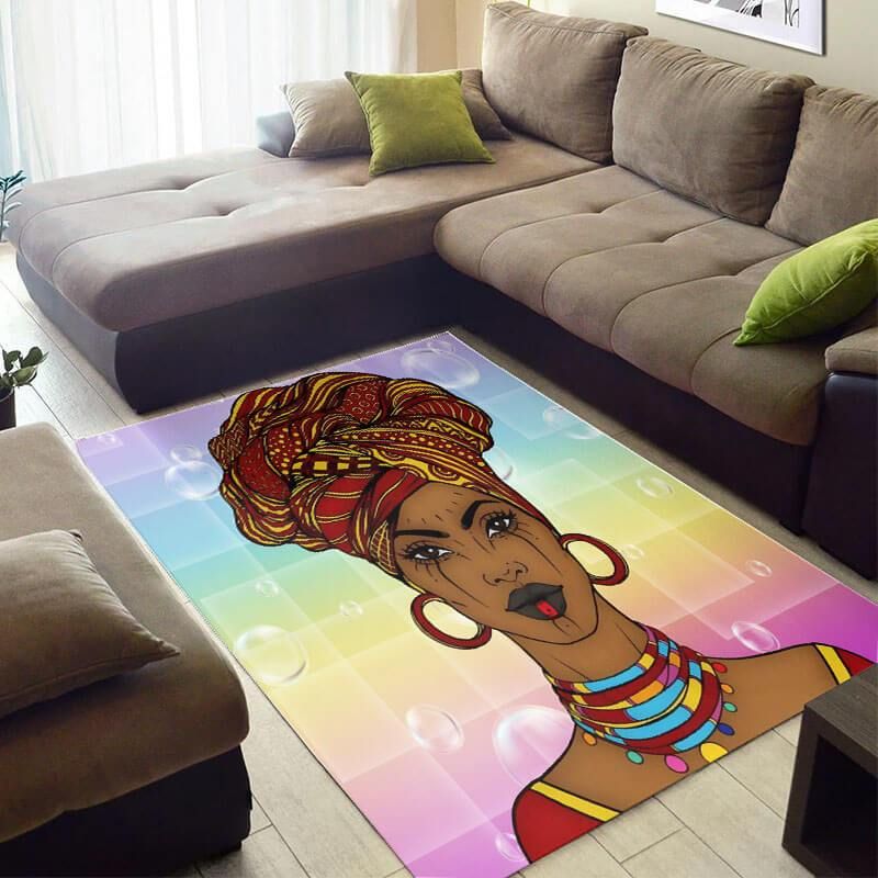 Inspired African Rug Pretty African American Black Art Black Queen African Large Carpet African Inspired Living Room Wbg4093