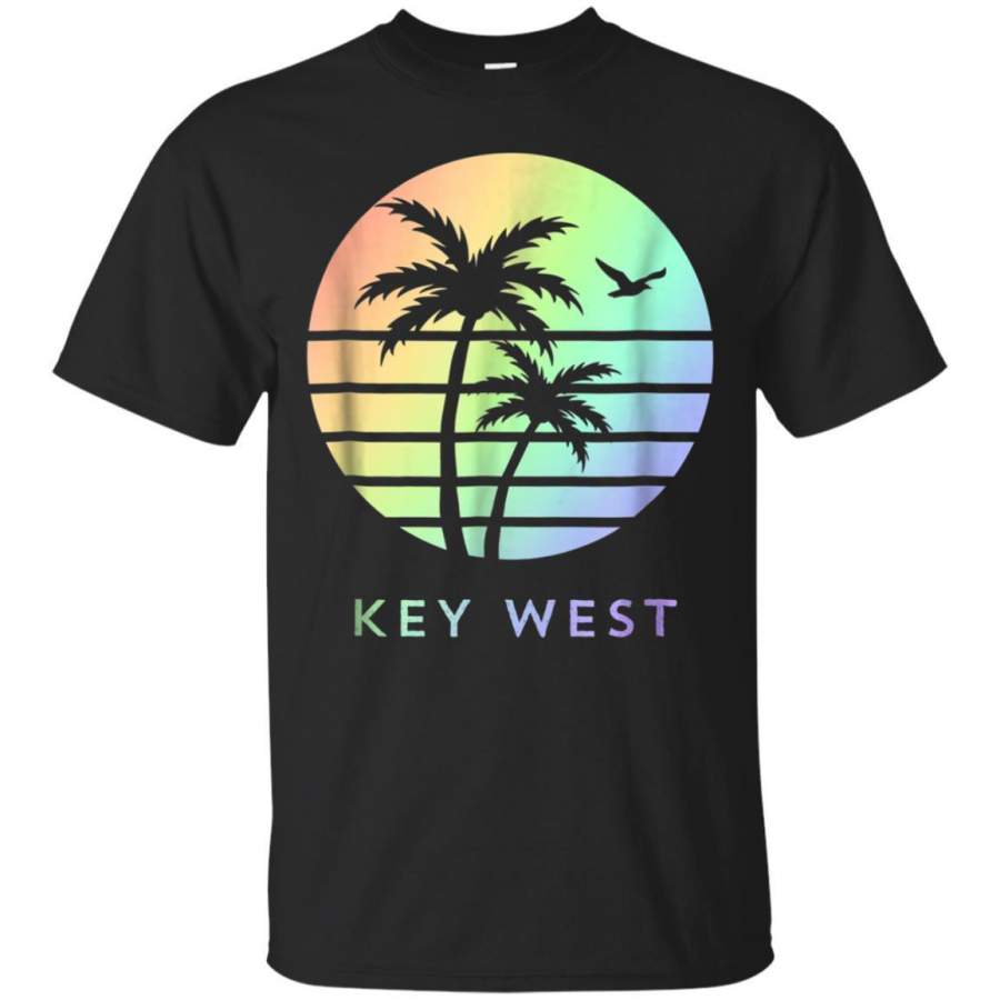 AGR Key West Tshirt With Tropical Palm Trees And Sunset Jaq T-shirt