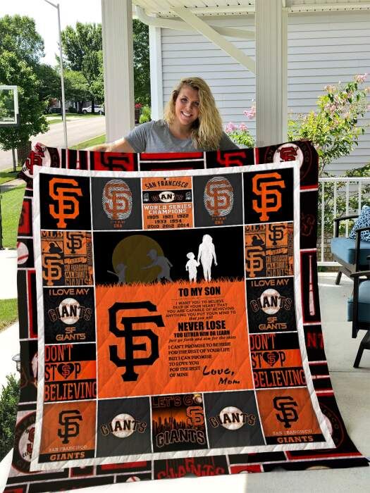 San Francisco Giants To My Son Love Mom 3D Quilt Blanket, Fleece Blanket