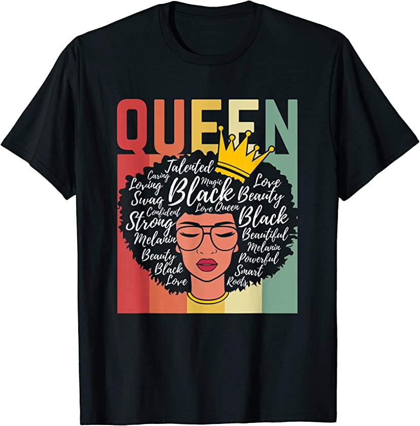 Vintage Melanin Queen Black Afro Woman African American T-Shirt