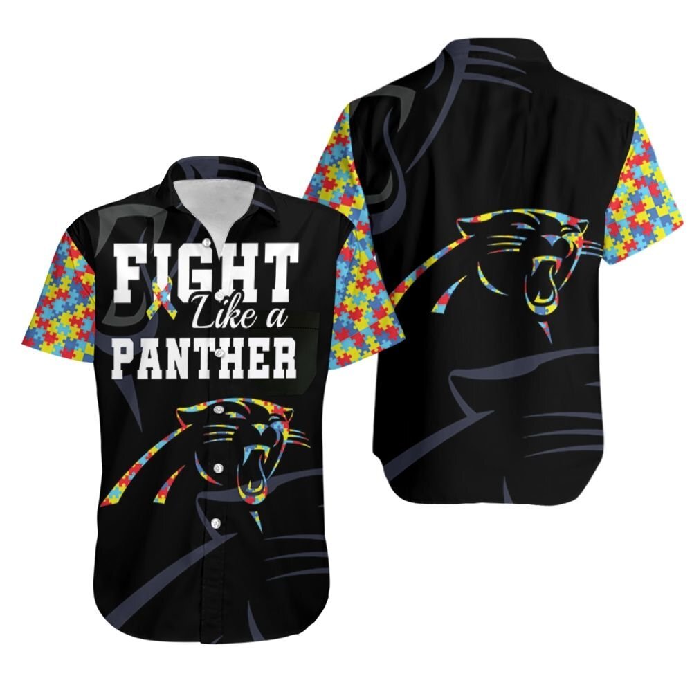 Fight Like A Carolina Panthers Autism Support Hawaiian Shirt