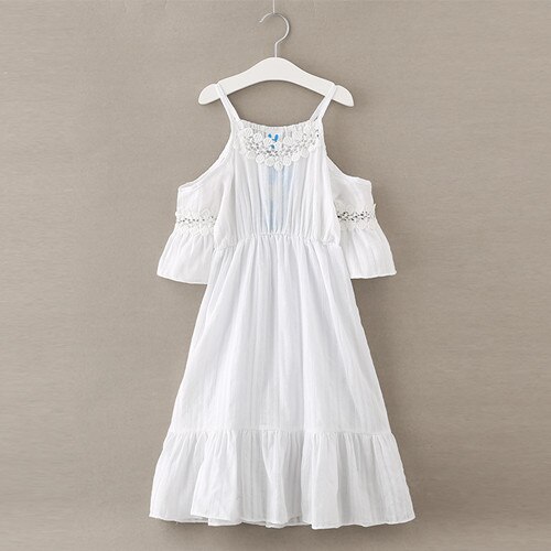 Summer Kids Dresses for Girls Sweet Princess Beach Dress Elegant Lace Cotton Sundress Baby Girl Clothes Age 4 6 8 10 12 14 Yrs alx