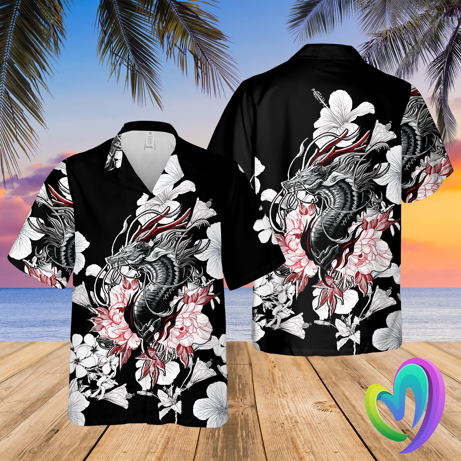 Fantasy Dragon Summer Hawaii Beach Shirt Ha174