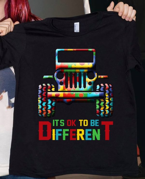 It’S Ok To Be Different Unisex T-Shirt For Men Women Kid Jeep Autism Awareness Shirts Gifts Ht