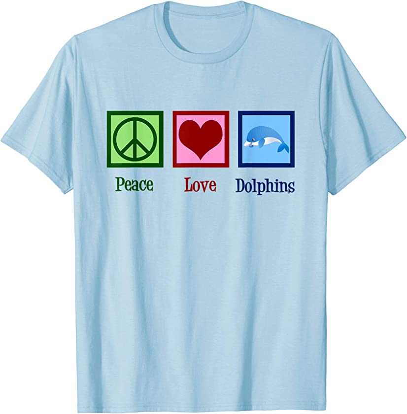 Cute Peace Love Dolphins T-Shirt