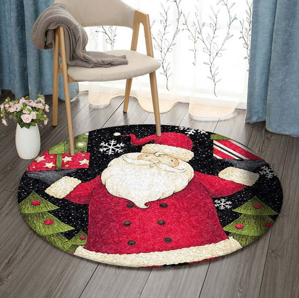 Santa Holiday Christmas GE1803 Round Rug  CYSI2907