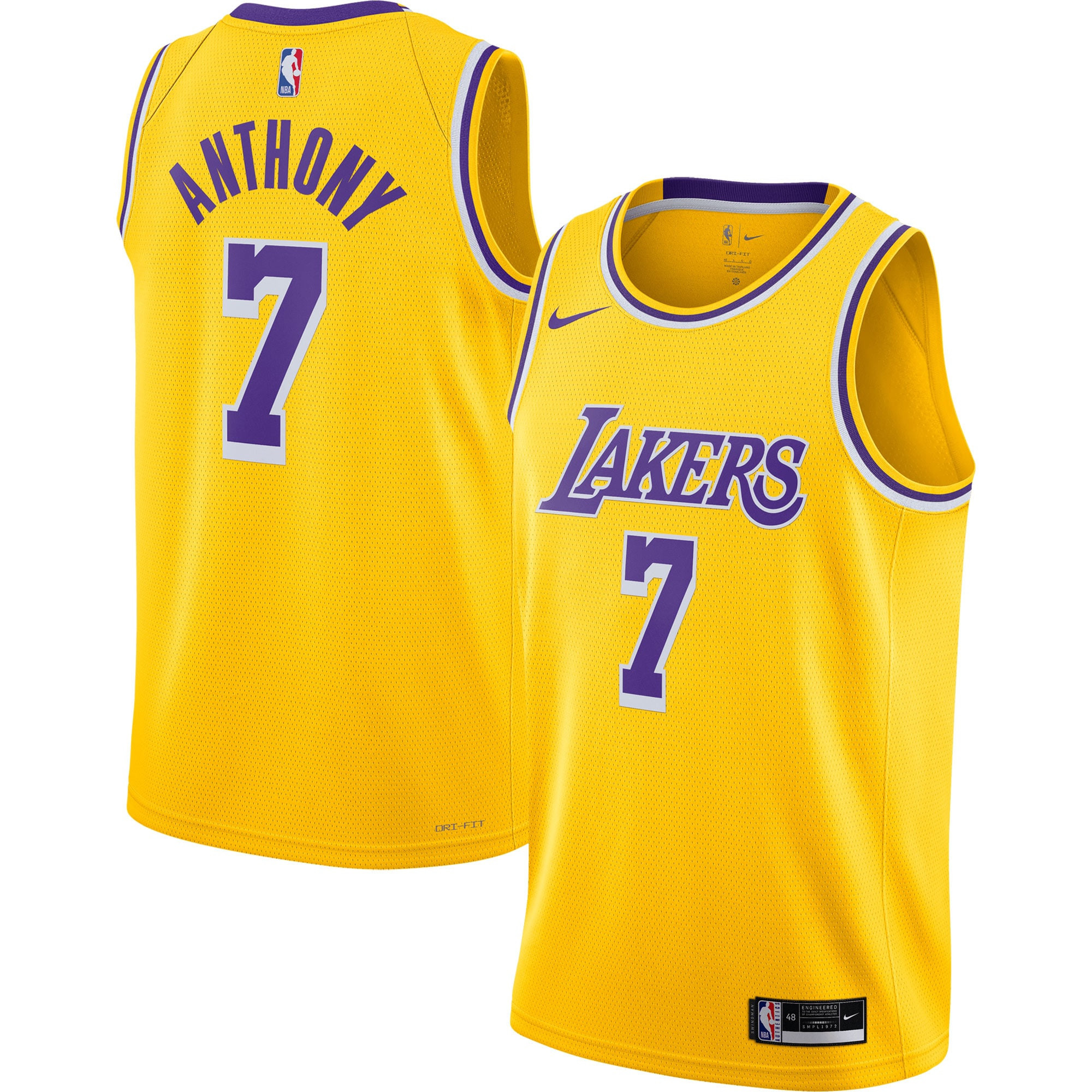 Carmelo Anthony Los Angeles Lakers 2021/22 Swingman Jersey – Icon Edition – Gold NBA