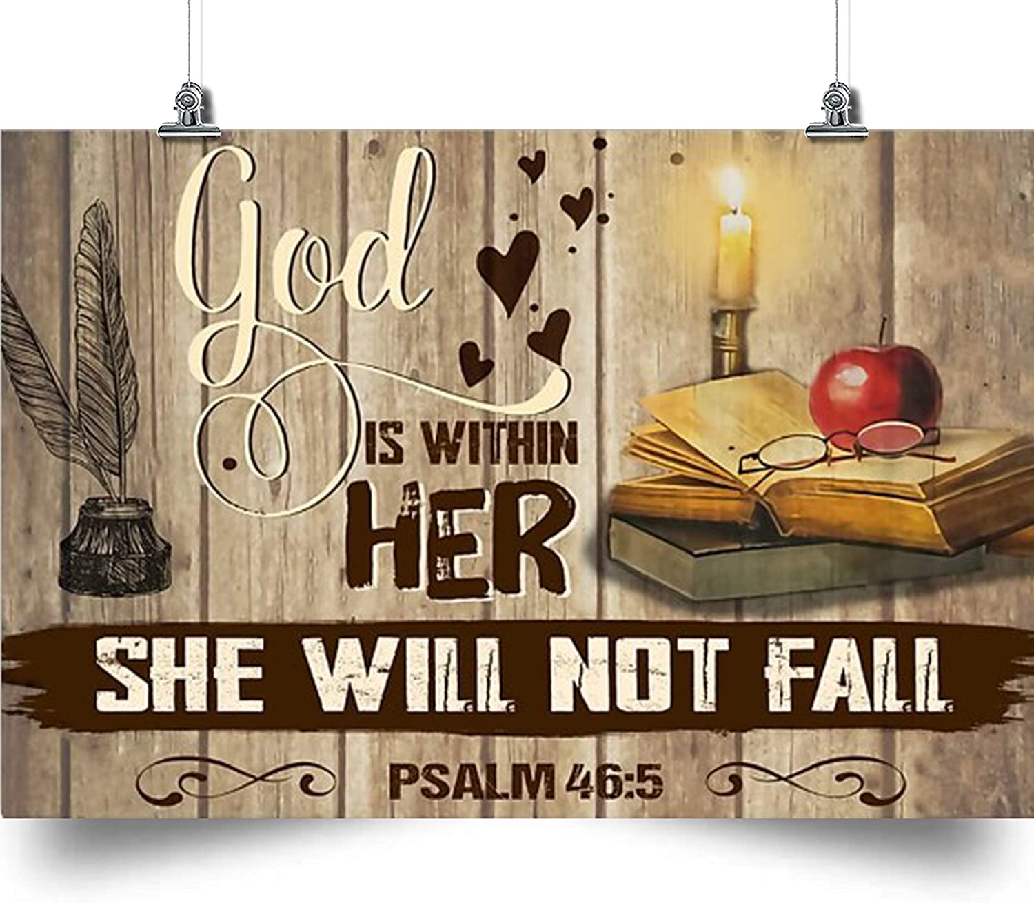 Teacher Poster – God Is Within Her – Horizontal Poster – Home Decoration Poster, Wall Poster, Home And Room Decoration, Gifts For Friends And Relatives, Souvenirs, …