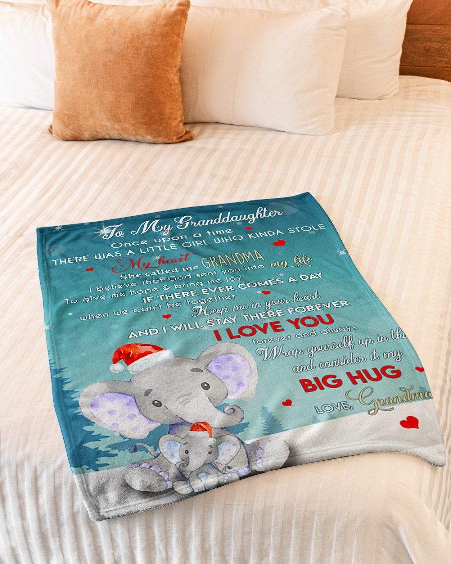 Grandma Gift For Granddaughter Elephant I Love You Forever Fleece Blanket