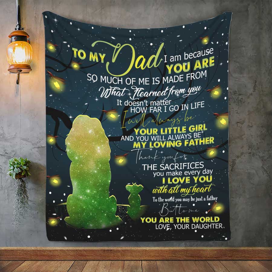 To My Dad Lion Blanket Fathers Day Gifts