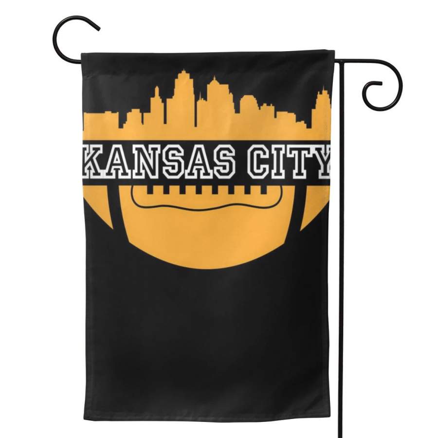 2 Pcs Garden Flag Kansas City Skyline Football Horizontal Poster 12.5″x18″ -Mothers Day, Birthday Gifts for Mom, Dad, Wife, Husband, Daughters, Grandma, Friends