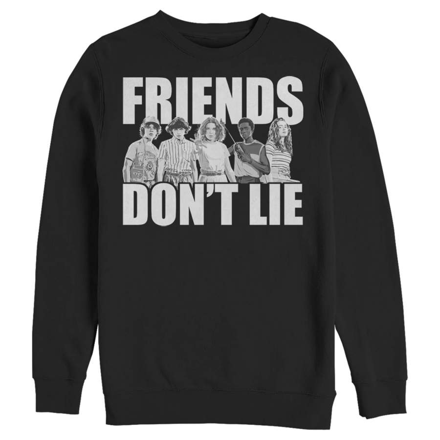 Stranger Things Men’s Friends Don’t Lie Character Pose  Sweatshirt