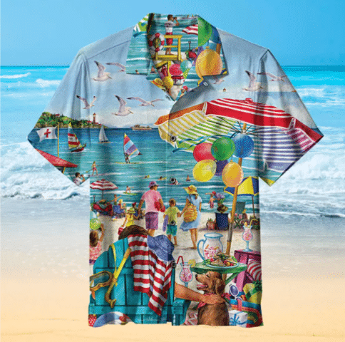 Beach Refreshing For Man And Woman Print Short Sleeve Hawaiian Shirt G95