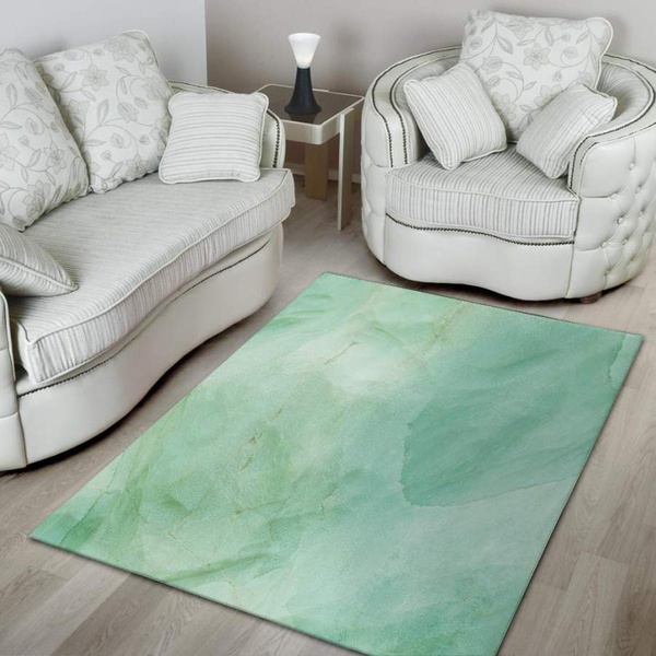 Teal Marble Area Rug