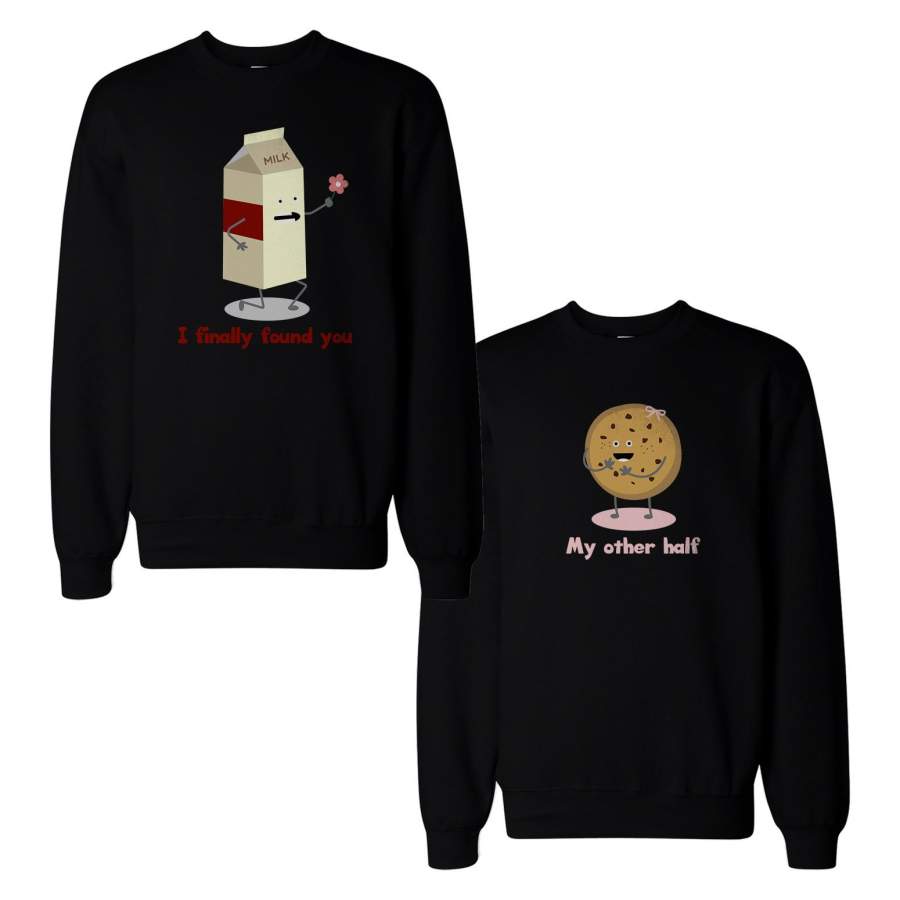 Milk And Choco chip Cookie Couple Sweatshirts Matching Sweat Shirts