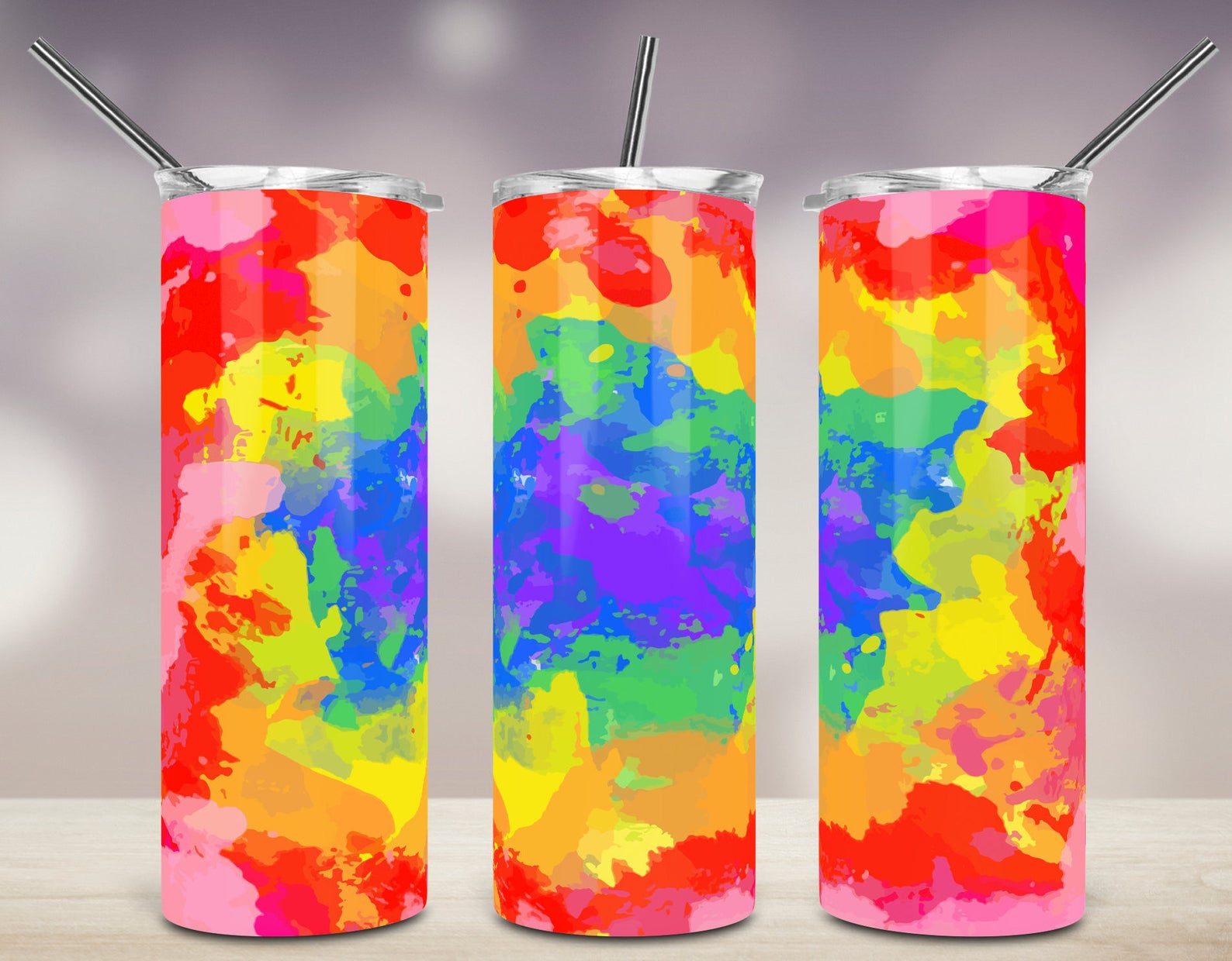 Tie Dye Color Splash 20Oz Skinny Tumbler