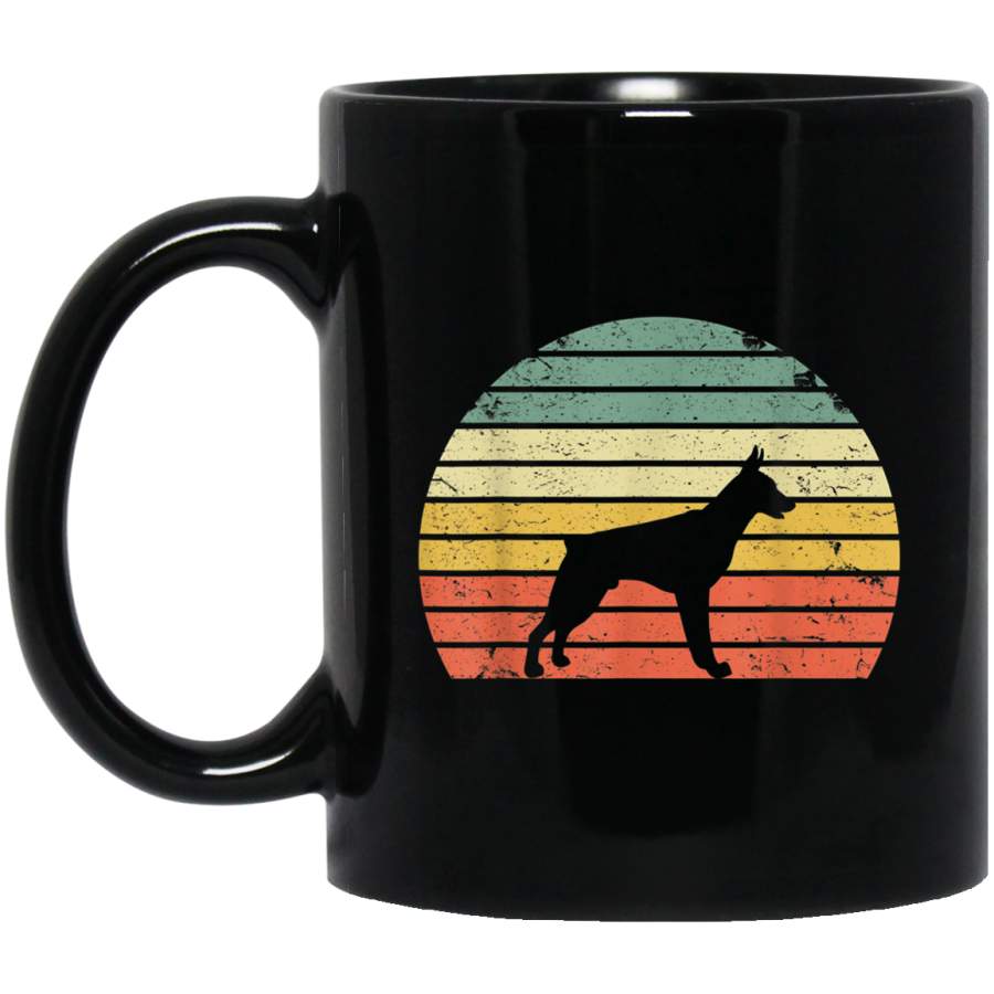 Vintage Doberman Pinscher Retro Dog Lover 11 oz 15 oz Mug Black